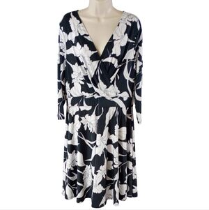 Meera Lane Black and White Floral Dress
